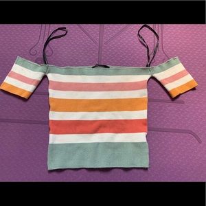 Multi Colored Off The Shoulder Top